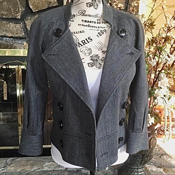 ⭐️HP⭐️ 7 For All Mankind Gray Half Sleeve Blazer Jacket Size Small NWOT - Picture 2 of 8